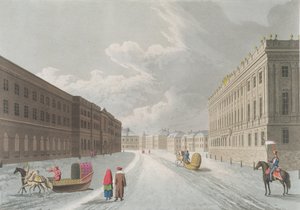 Udsigt over Marmorpaladset i Grand Millione, St. Petersburg, illustration til februar fra 